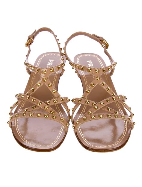 prada studded sandals size 35|prada studded pony skin sandals.